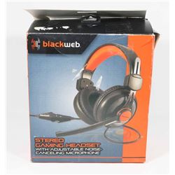 BLACKWEB STEREO GAMING HEADSET W/ NOISE CANCEL MIC