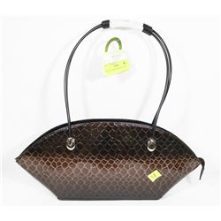 BROWN SNAKESKIN STYLE PURSE