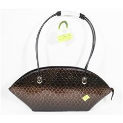 BROWN SNAKESKIN STYLE PURSE