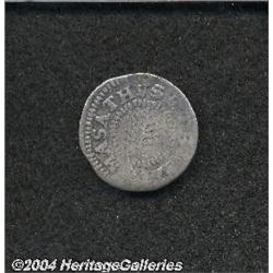 1652[SHILNG] Pine Tree Shilling, Small Planchet, Fine 12 Holed, Repaired, Uncertified.