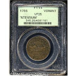 1786[COPPER] Vermont Copper, VERMONTENSIUM VF25 PCGS.