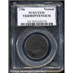 1786[COPPER] Vermont Copper, VERMONTENSIUM VF30 PCGS.
