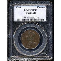 1786[COPPER] Vermont Copper, Bust Left XF40 PCGS.