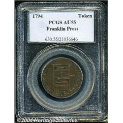 1794[TOKEN] Franklin Press Token AU55 PCGS.