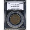 Image 1 : 1794[TOKEN] Franklin Press Token MS62 Brown PCGS.
