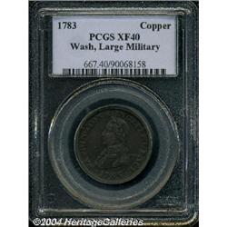 1783[1C] Washington & Independence Cent, Large Military Bust XF40 PCGS.