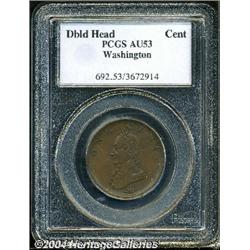 Undated[1C] Washington Double Head Cent AU53 PCGS.