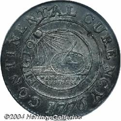 1776 Continental "Dollar,"[$1] CURENCY spelling, Pewter, XF45 PCGS.