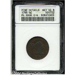 1795[1/2 C] Plain Edge, Punctuated Date--Scratched--ANACS. Fine Details, Net VG8.