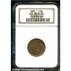 1855[1/2 C] MS65 Brown NGC.