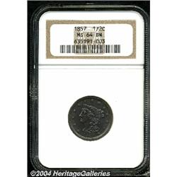 1857[1/2 C] MS64 Brown NGC.
