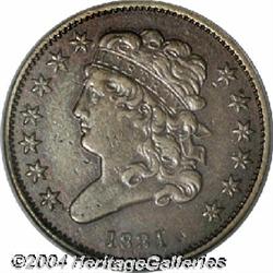 1831[1/2 C] Impaired Proof, Improperly Cleaned, NCS.