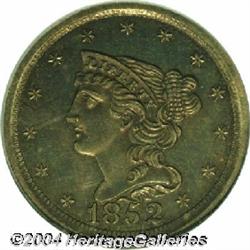 1852[1/2 C] Restrike, Small Berries PR64 Brown PCGS.