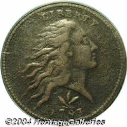1793[1C] Wreath Cent--Vine and Bars--Fine 15 PCGS.