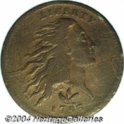 1793[1C] Wreath Cent--Vine and Bars--Fine 15 PCGS.