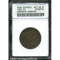 1794[1C] Head of 1794--Corroded, Damaged--ANACS. Fine Details, Net VG8.