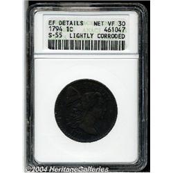 1794[1C] Head of 1794--Lightly Corroded--ANACS. XF Details, Net VF30.