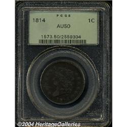 1814[1C] Plain 4 AU50 PCGS.