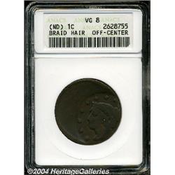 Undated[1C] Mature Head Cent--Struck Off Center--VG8 ANACS.