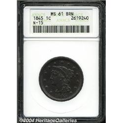 1845[1C] MS61 Brown ANACS.