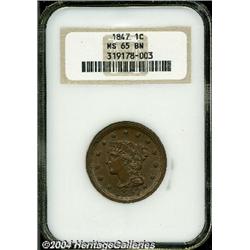 1847[1C] MS65 Brown NGC.