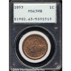 1853[1C] MS63 Red and Brown PCGS.