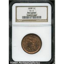 1854[1C] MS64 Red NGC.