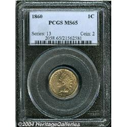 1860[1C] MS65 PCGS.