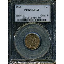 1863[1C] MS64 PCGS.