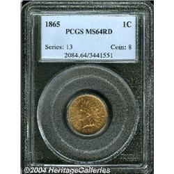 1865[1C] Plain 5 MS64 Red PCGS.