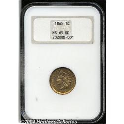 1865[1C] Plain 5 MS65 Red NGC.