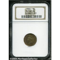 1866[1C] MS66 Brown NGC.