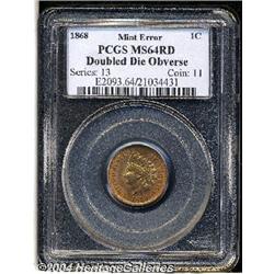 1868[1C]--Doubled Die Obverse--MS64 Red PCGS.