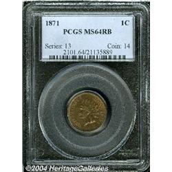1871[1C] MS64 Red and Brown PCGS.