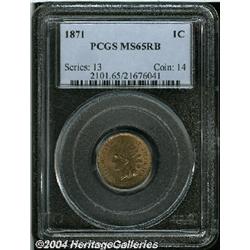 1871[1C] MS65 Red and Brown PCGS.
