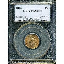 1874[1C] MS64 Red PCGS.