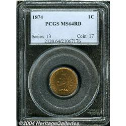 1874[1C] MS64 Red PCGS.