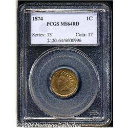 1874[1C] MS64 Red PCGS.