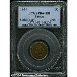 1864[1C] Bronze No L PR64 Red and Brown PCGS.