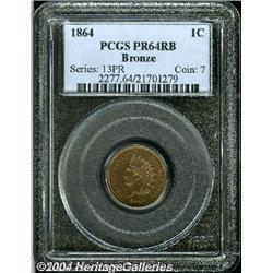 1864[1C] Bronze No L PR64 Red and Brown PCGS.