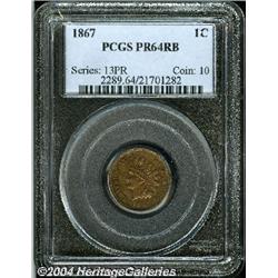 1867[1C] PR64 Red and Brown PCGS.