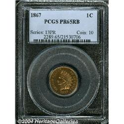 1867[1C] PR65 Red and Brown PCGS.