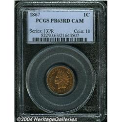 1867[1C] PR63 Red Cameo PCGS.
