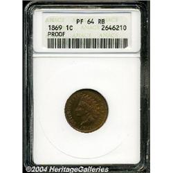 1869[1C] PR64 Red and Brown ANACS.