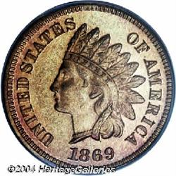 1869[1C] PR65 Red Cameo PCGS.