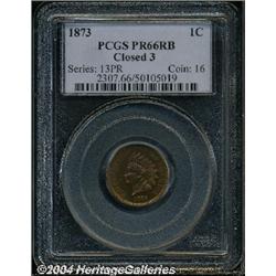 1873[1C] Closed 3 PR66 Red and Brown PCGS.