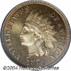 1874[1C] PR67 Red and Brown PCGS.