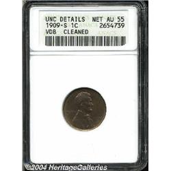 1909-S VDB[1C]--Cleaned--ANACS. Unc Details, Net AU55.