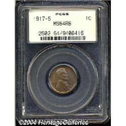 1917-S[1C] MS64 Red and Brown PCGS.