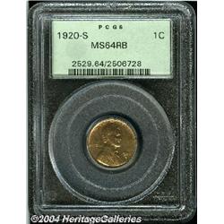 1920-S[1C] MS64 Red and Brown PCGS.